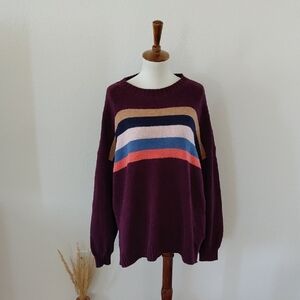 American Eagle Striped Oversized Sweater